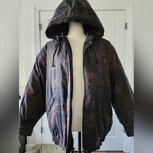 Vintage Forecasters of Boston, men's coat, brown and black size small‎